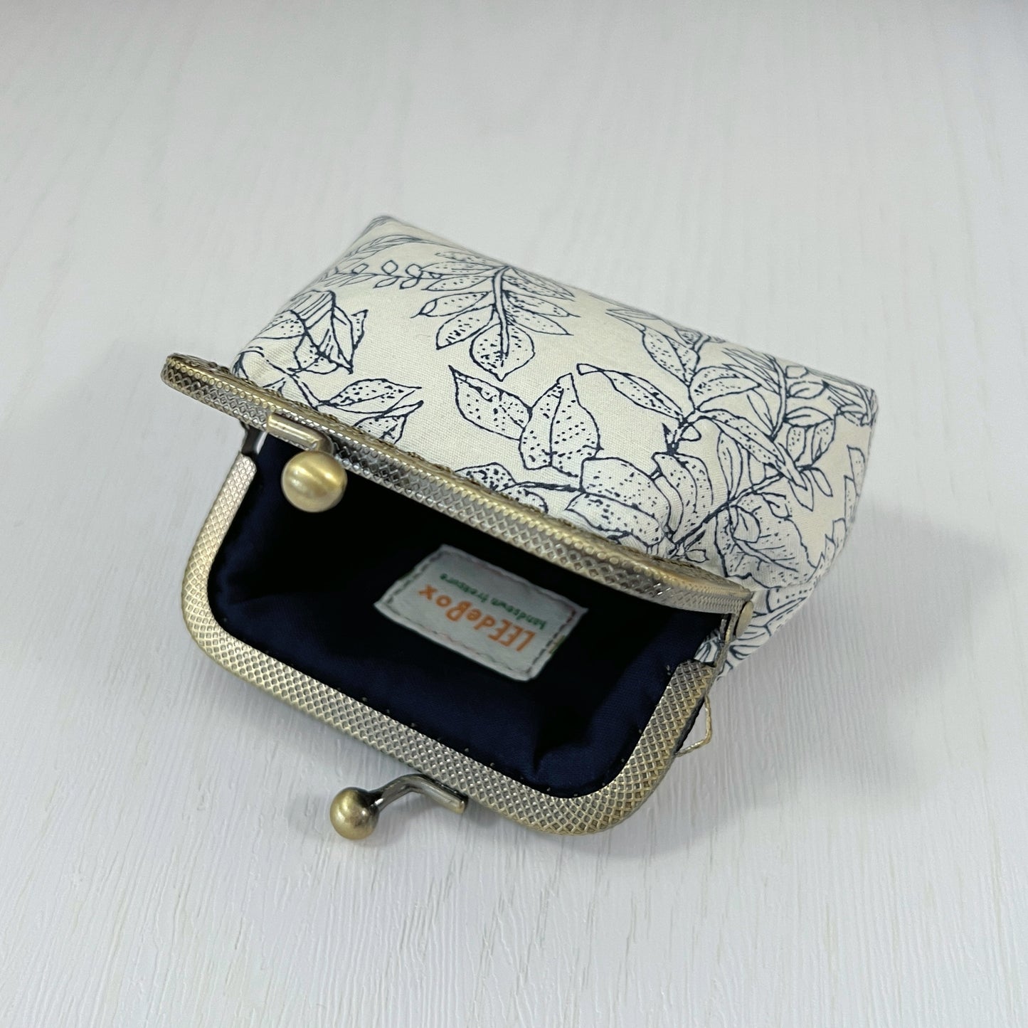 White Forest Fabric Kiss Lock Purse - Handmade Accessory Pouch