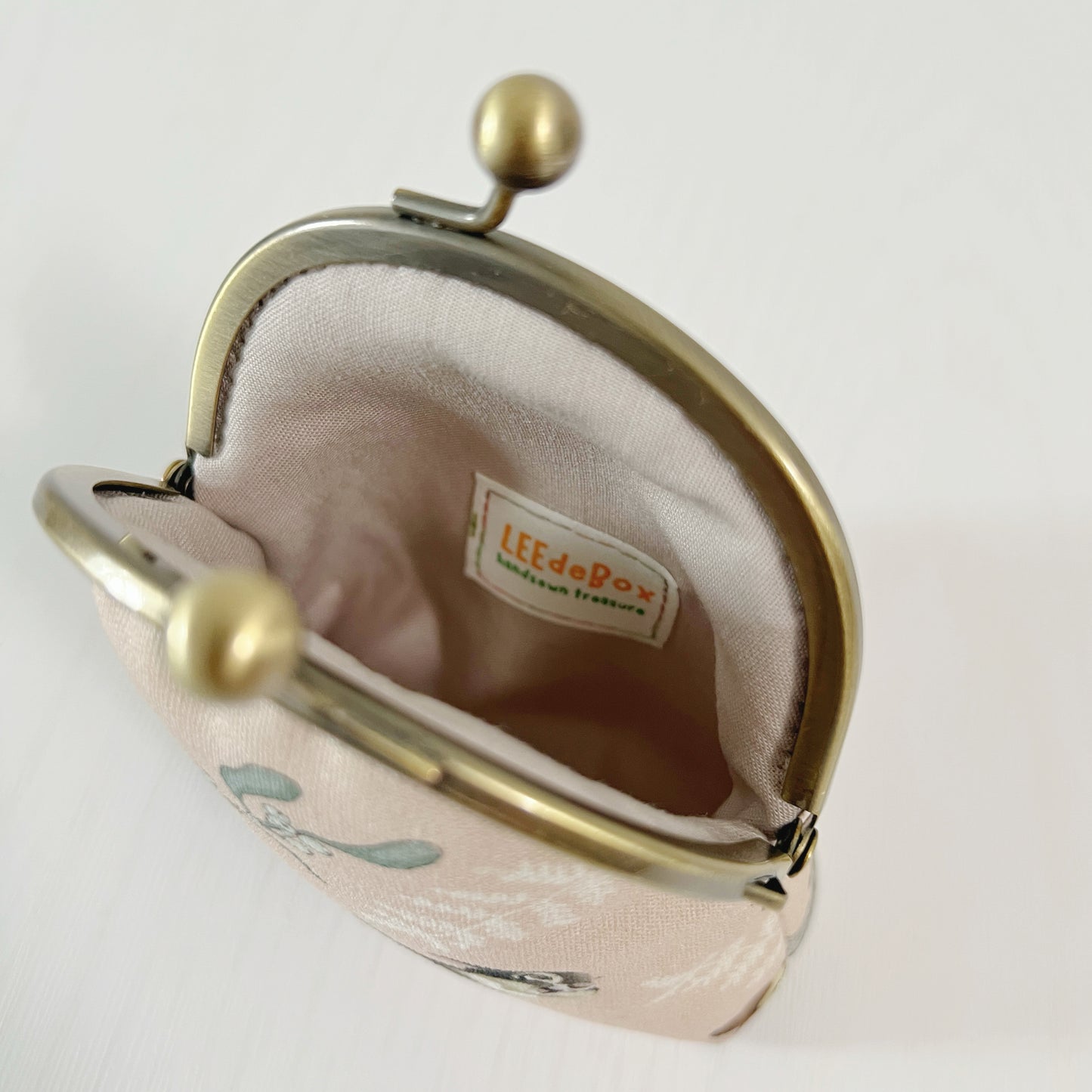 Soft Pink Animal Forest - Handmade Fabric Kiss Lock Purse