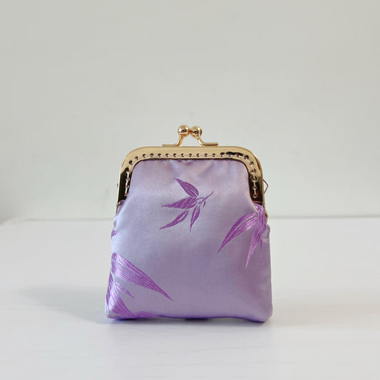 Purple Bamboo - Handmade Kiss Lock Card Purse