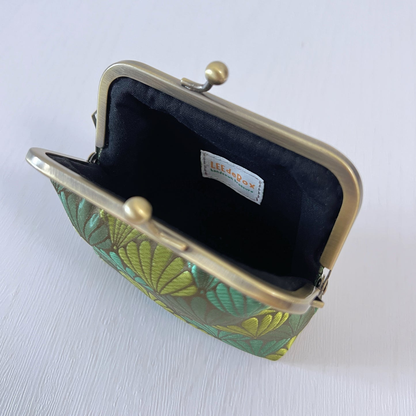 Vintage Green Shell Mermaid - Handmade Kiss Lock Card Purse