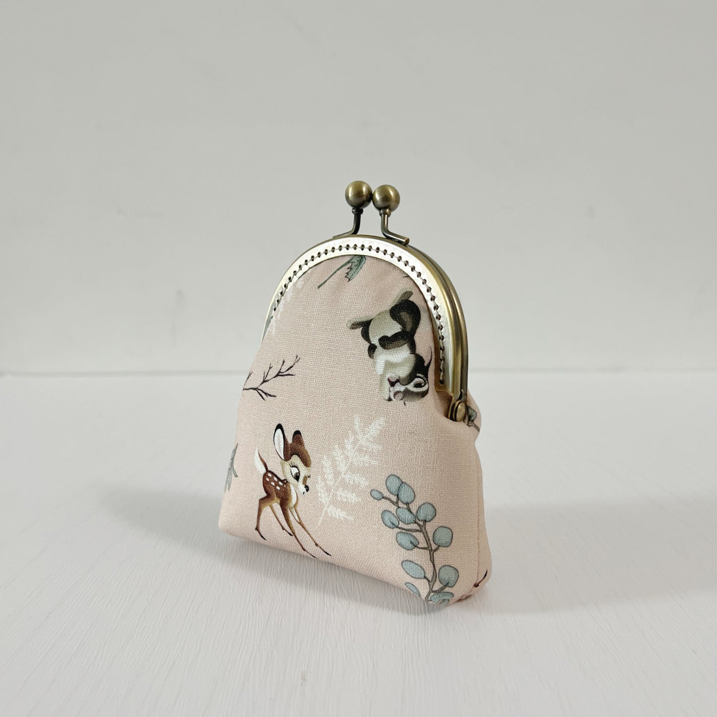 Soft Pink Animal Forest - Handmade Fabric Kiss Lock Purse