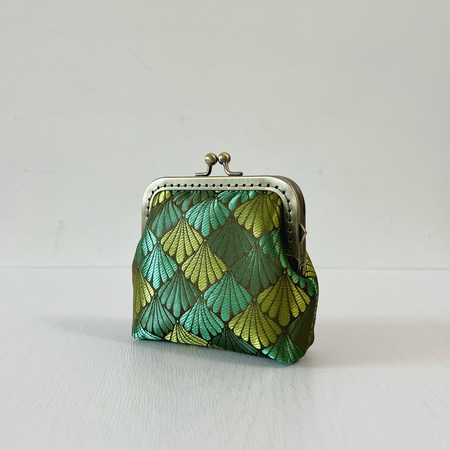 Vintage Green Shell Mermaid - Handmade Kiss Lock Card Purse