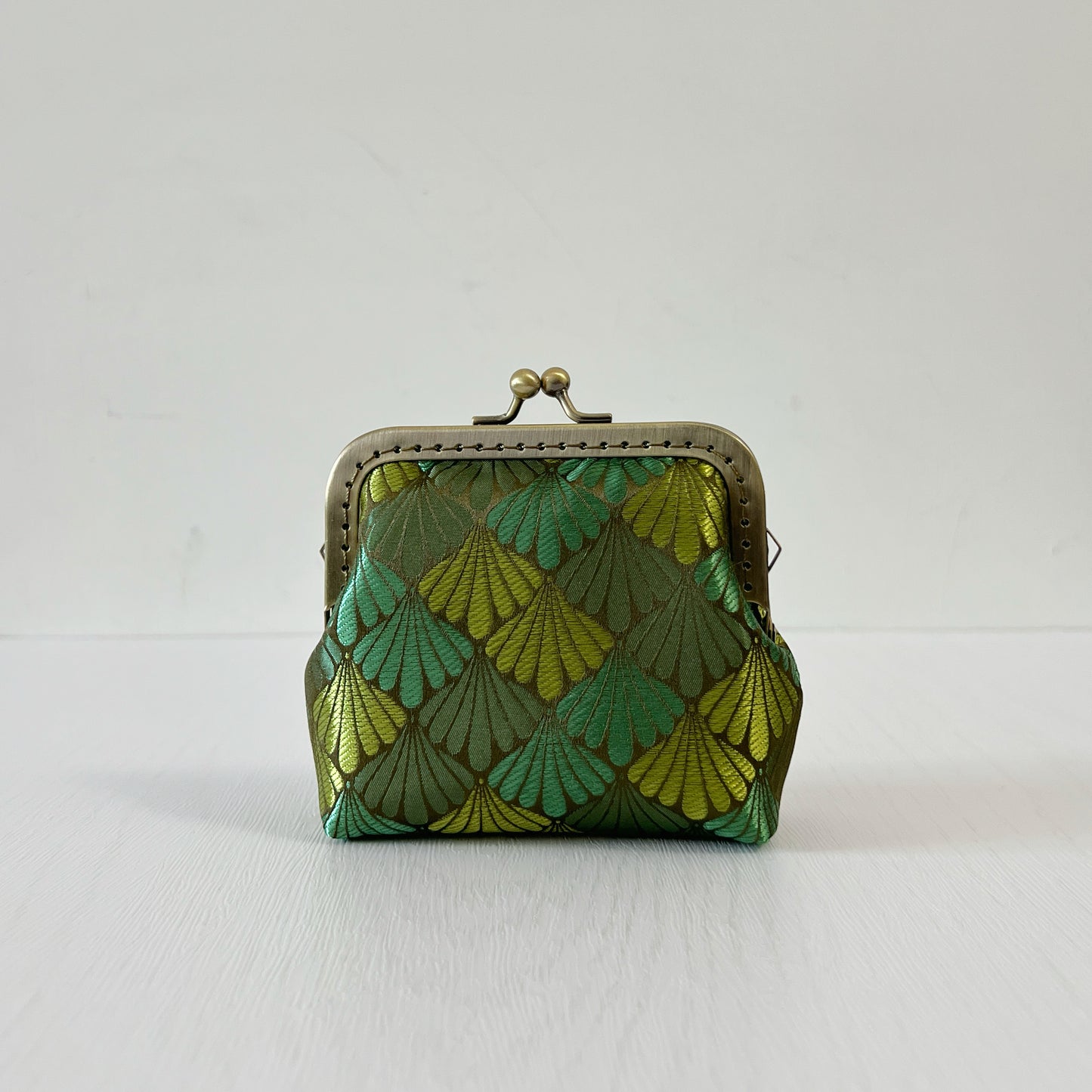 Vintage Green Shell Mermaid - Handmade Kiss Lock Card Purse